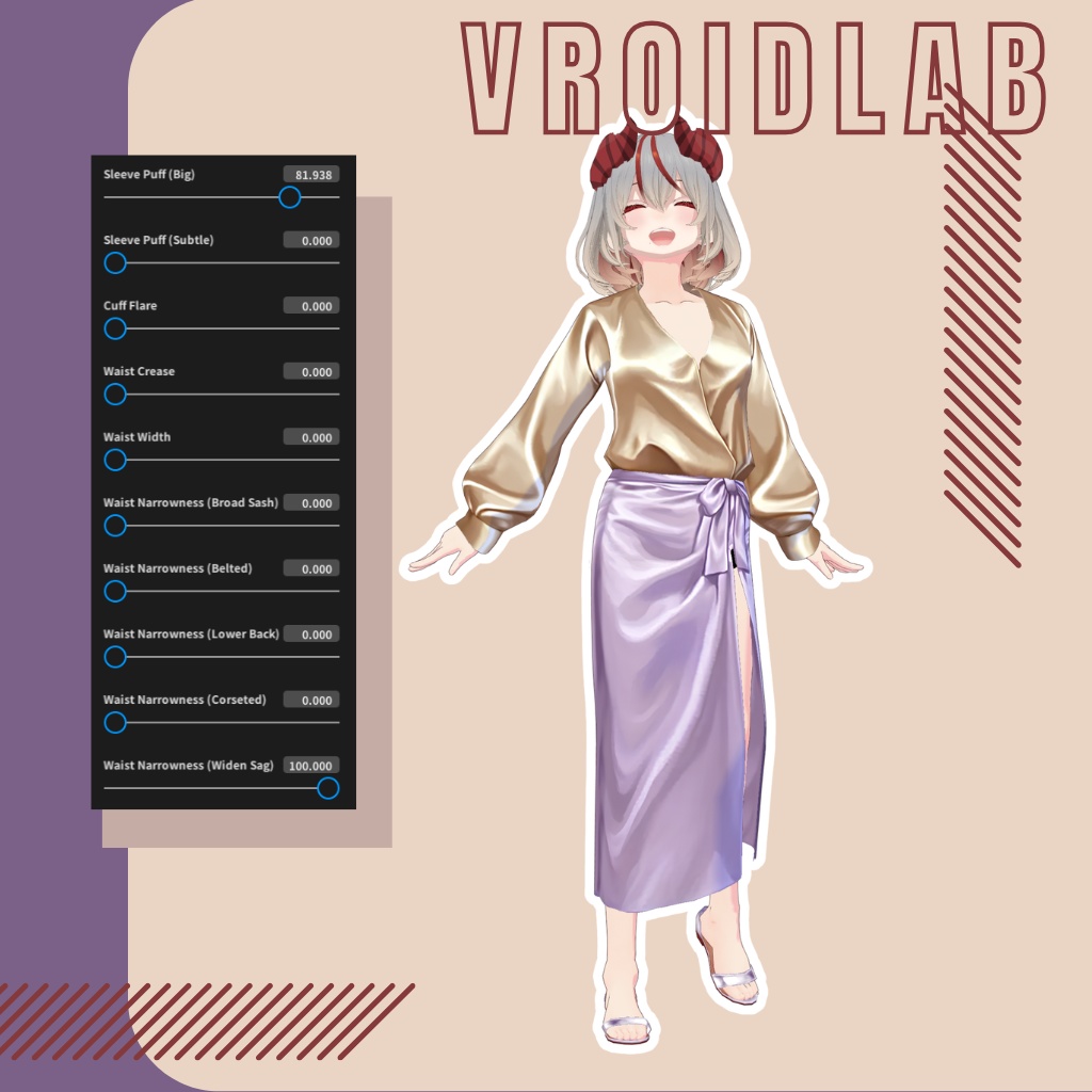 サテンブラウス Satin Blouse | VRoid Studio Outfit | Anime Style | Virtual Fashion