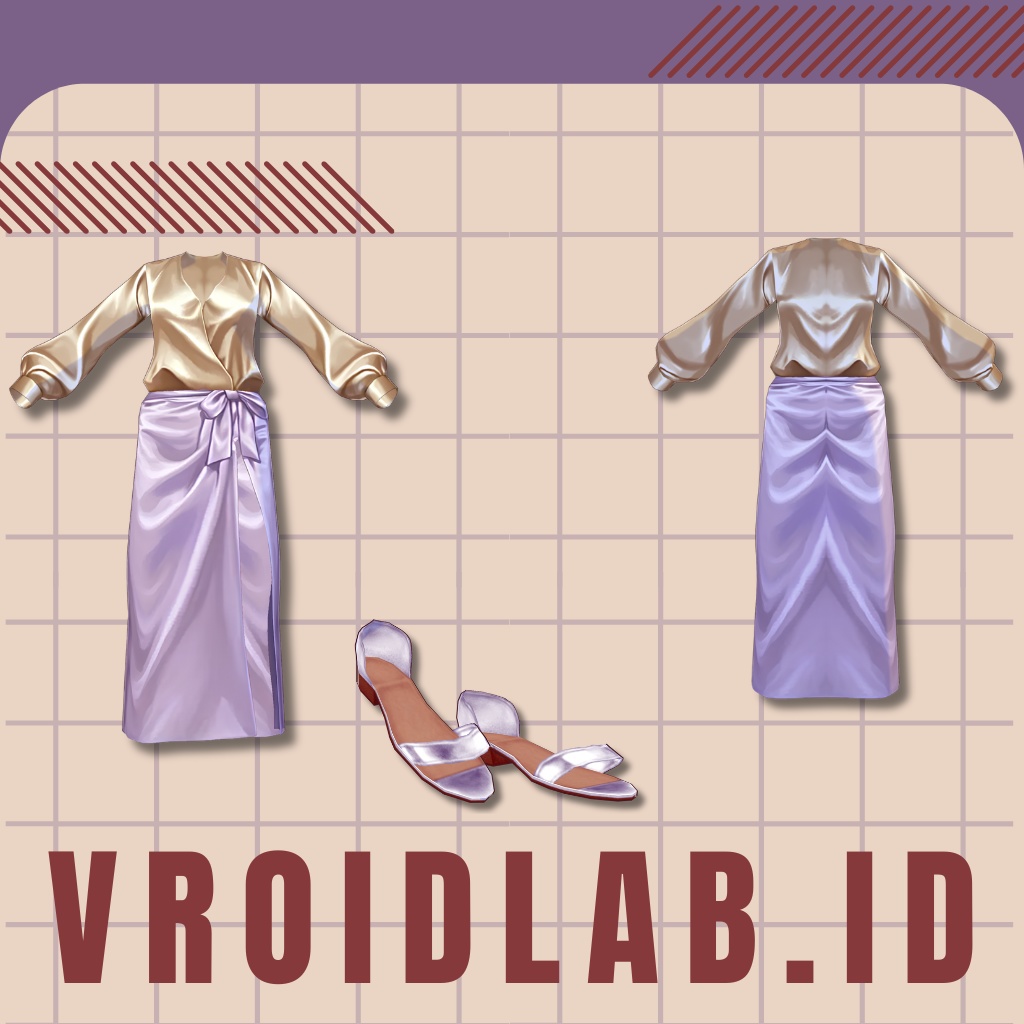 サテンブラウス Satin Blouse | VRoid Studio Outfit | Anime Style | Virtual Fashion
