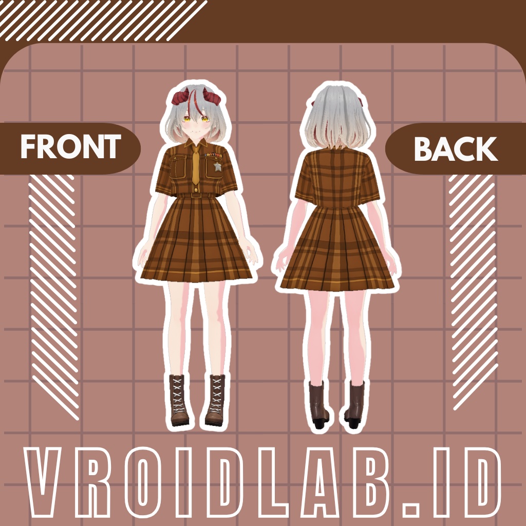 琥珀アンナ Anna Kohaku | Amber Uniform | VRoid Studio Outfit | Anime Style | Virtual Fashion