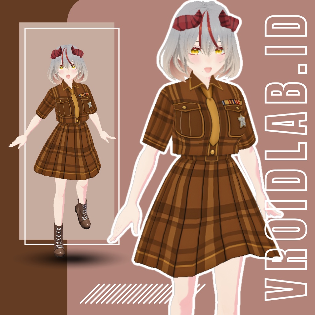 琥珀アンナ Anna Kohaku | Amber Uniform | VRoid Studio Outfit | Anime Style | Virtual Fashion