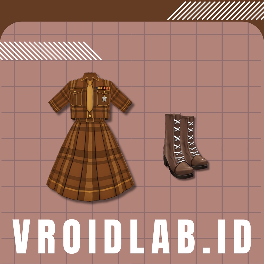 琥珀アンナ Anna Kohaku | Amber Uniform | VRoid Studio Outfit | Anime Style | Virtual Fashion