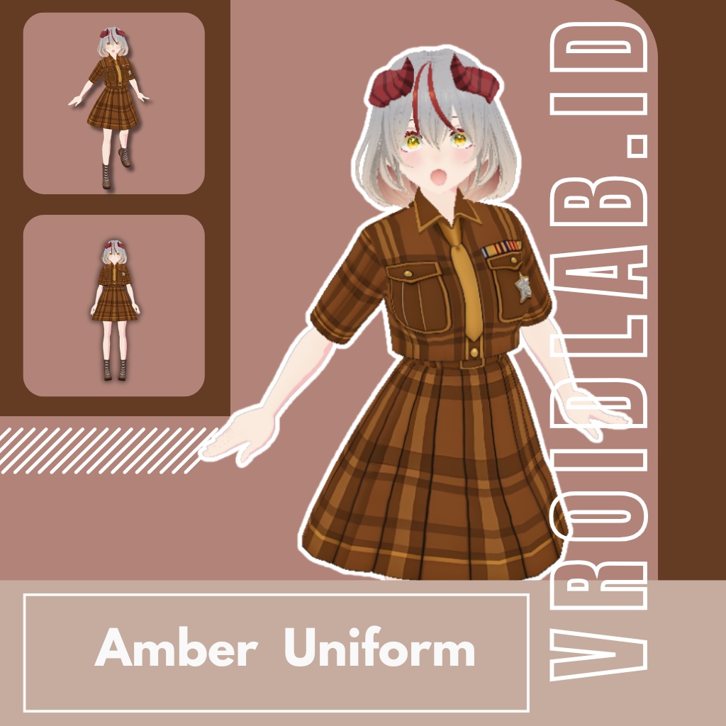 琥珀アンナ Anna Kohaku | Amber Uniform | VRoid Studio Outfit | Anime Style | Virtual Fashion