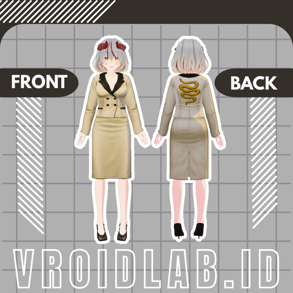 蛇塚レイナ Reina Hebizuka | Snake Office | VRoid Studio Outfit | Anime Style | Virtual Fashion
