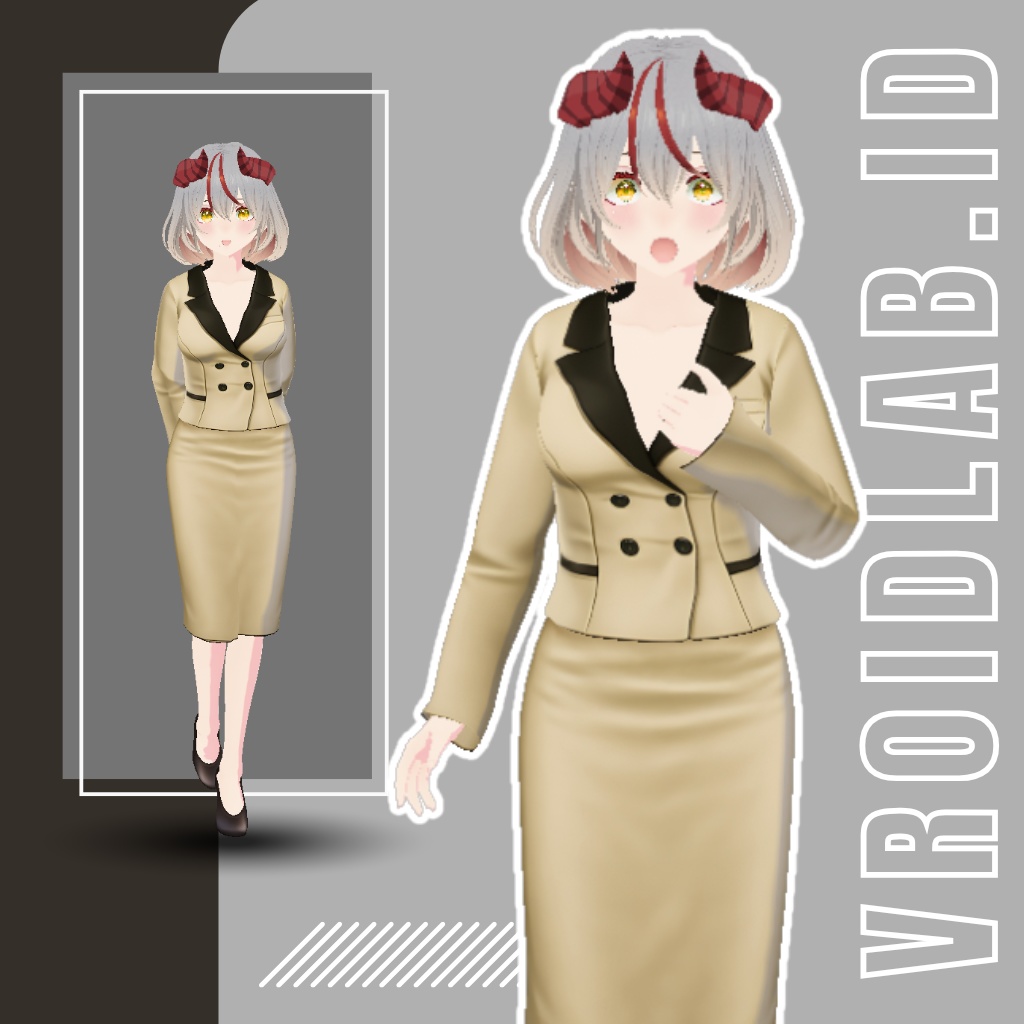 蛇塚レイナ Reina Hebizuka | Snake Office | VRoid Studio Outfit | Anime Style | Virtual Fashion