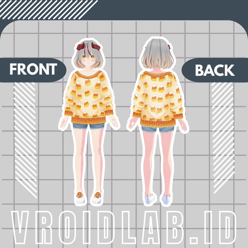 Candy Corn | VRoid Studio Outfit | Anime Style | Virtual Fashion