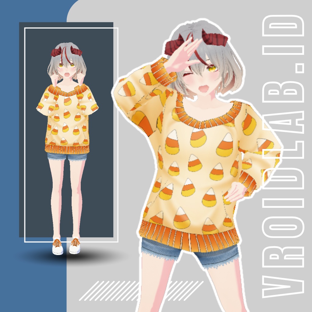 Candy Corn | VRoid Studio Outfit | Anime Style | Virtual Fashion