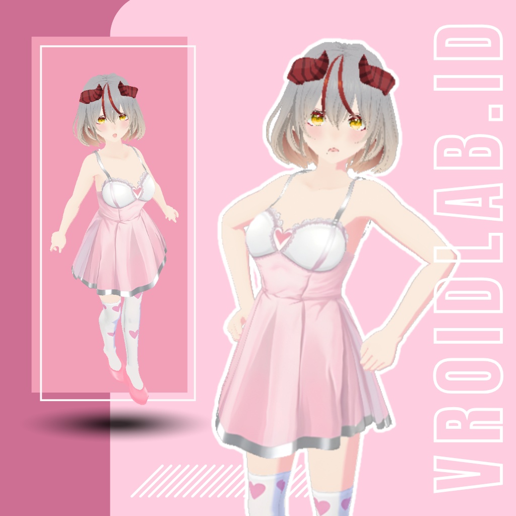 Candy Heart Rebel | VRoid Studio Outfit | Anime Style | Virtual Fashion