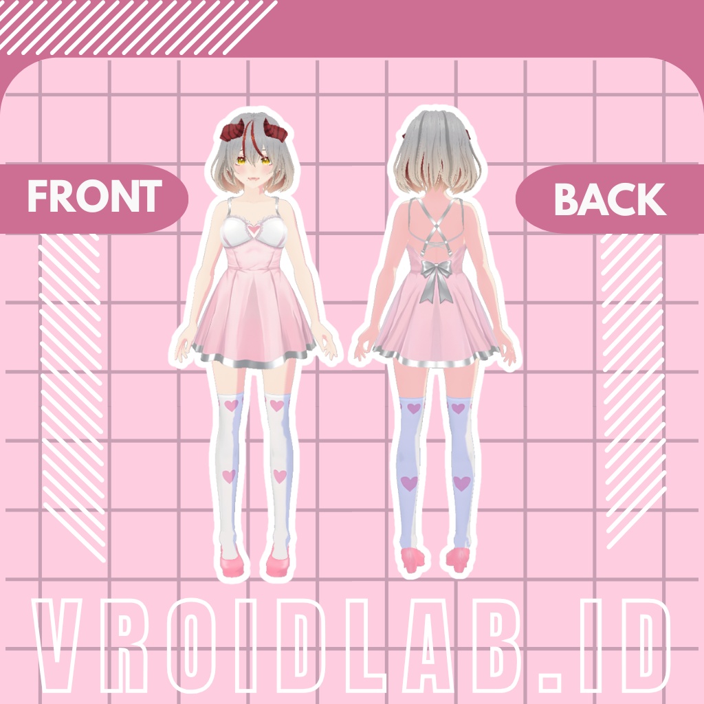 Candy Heart Rebel | VRoid Studio Outfit | Anime Style | Virtual Fashion