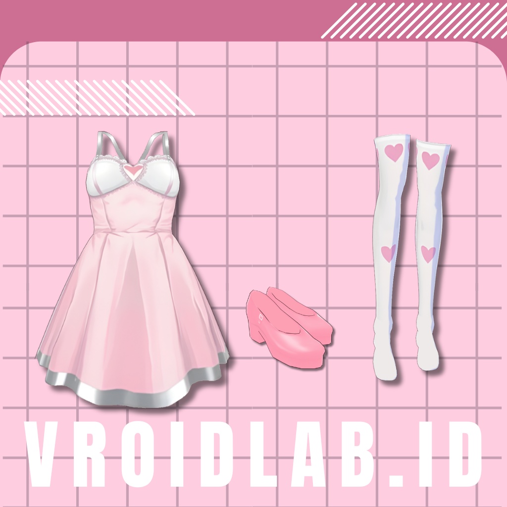 Candy Heart Rebel | VRoid Studio Outfit | Anime Style | Virtual Fashion