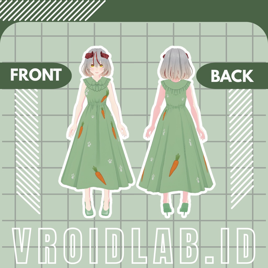 Carrot Garden | VRoid Studio Outfit | Anime Style | Virtual Fashion