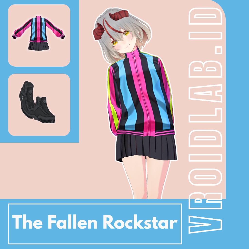 ネオンストリートジャケットコーデ|VRoid用アウトフィット