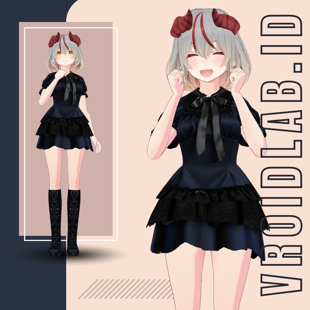 Nightling Dress ナイトリングドレス | VRoid Studio Outfit | Anime Style | Virtual Fashion