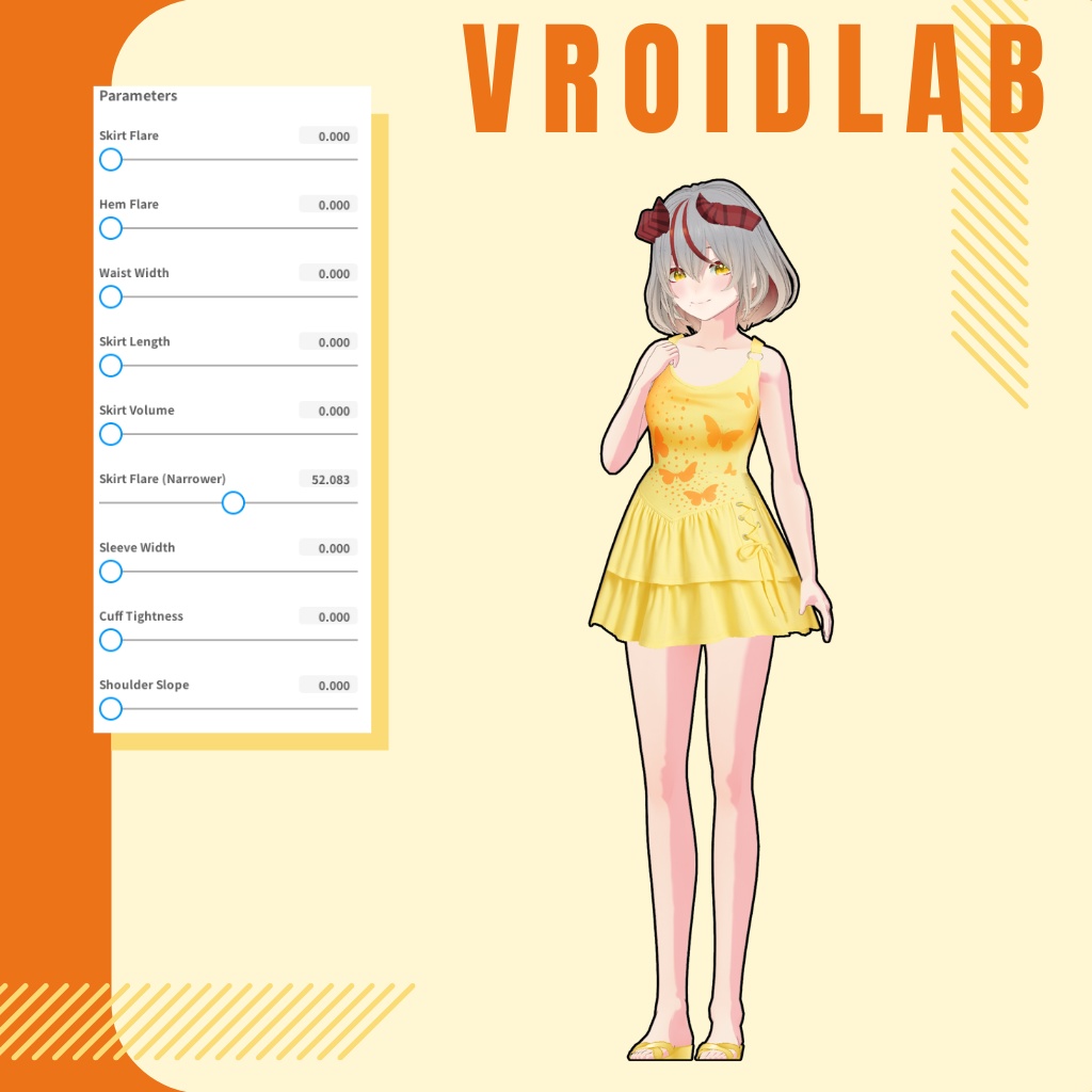 さんりっと ふらったー | Sunlit Flutter | VRoid Studio Outfit | Anime Style | Virtual Fashion