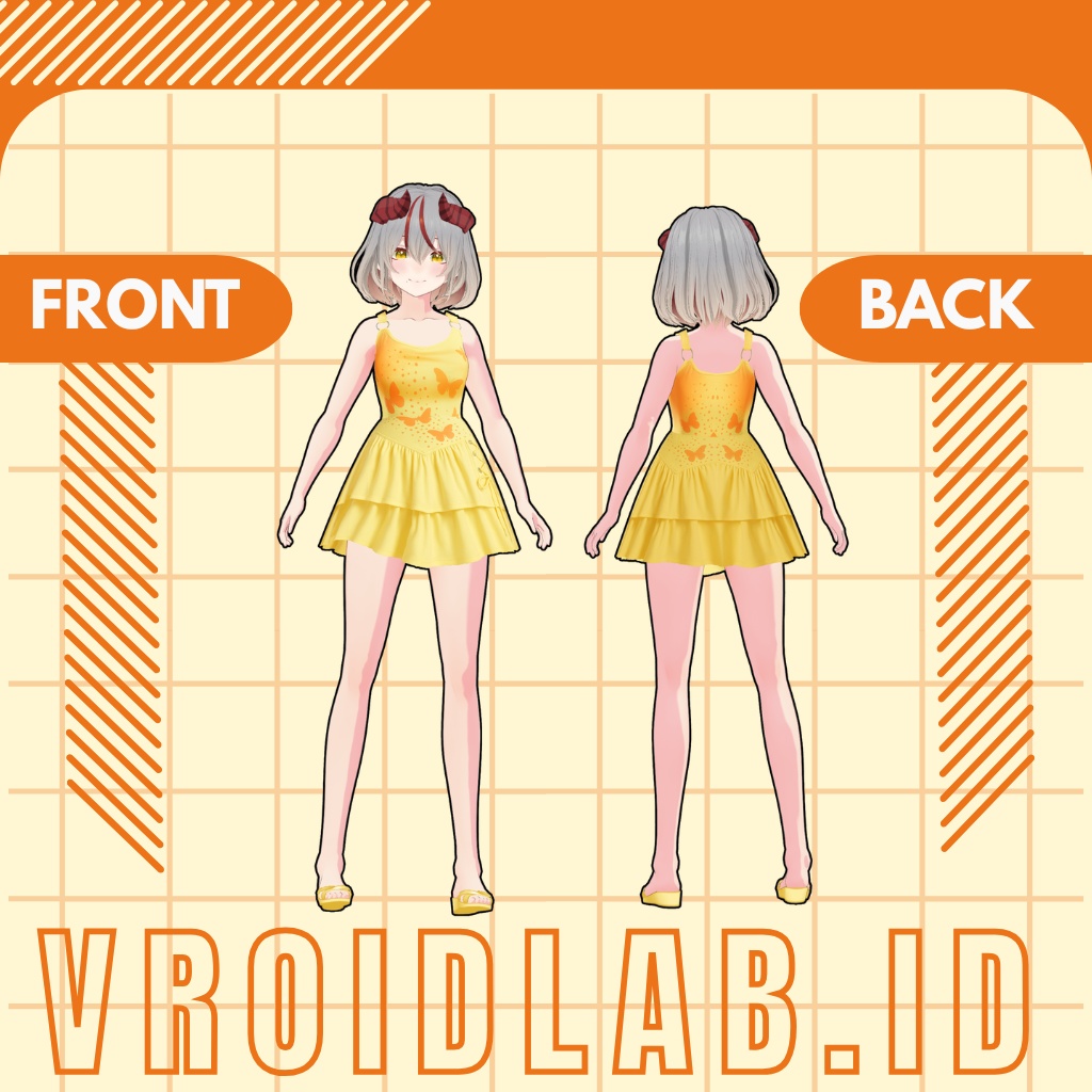 さんりっと ふらったー | Sunlit Flutter | VRoid Studio Outfit | Anime Style | Virtual Fashion