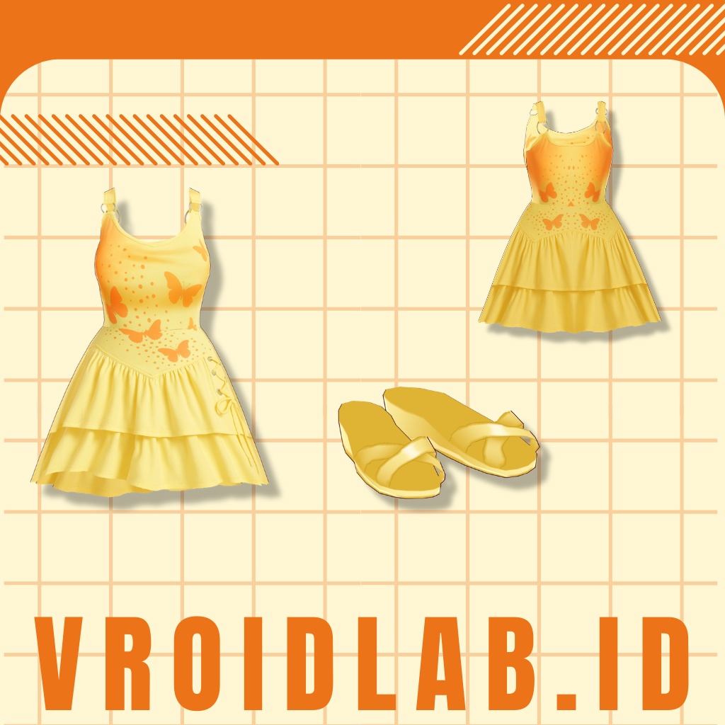 さんりっと ふらったー | Sunlit Flutter | VRoid Studio Outfit | Anime Style | Virtual Fashion