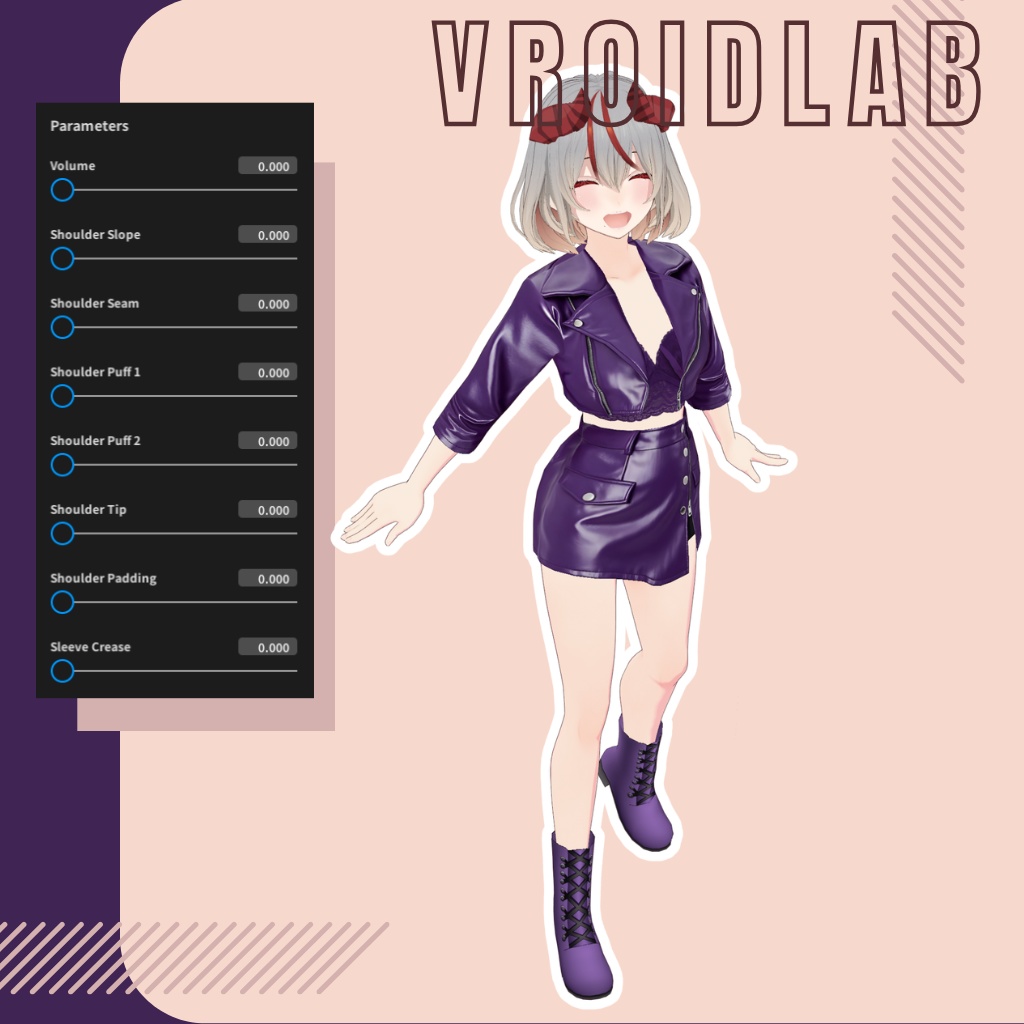 Dark Amethyst ダークアメジスト | VRoid Studio Outfit | Anime Style | Virtual Fashion