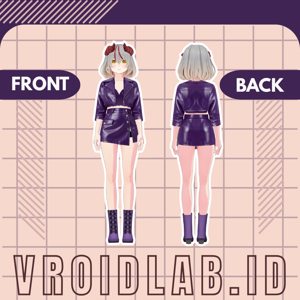 Dark Amethyst ダークアメジスト | VRoid Studio Outfit | Anime Style | Virtual Fashion
