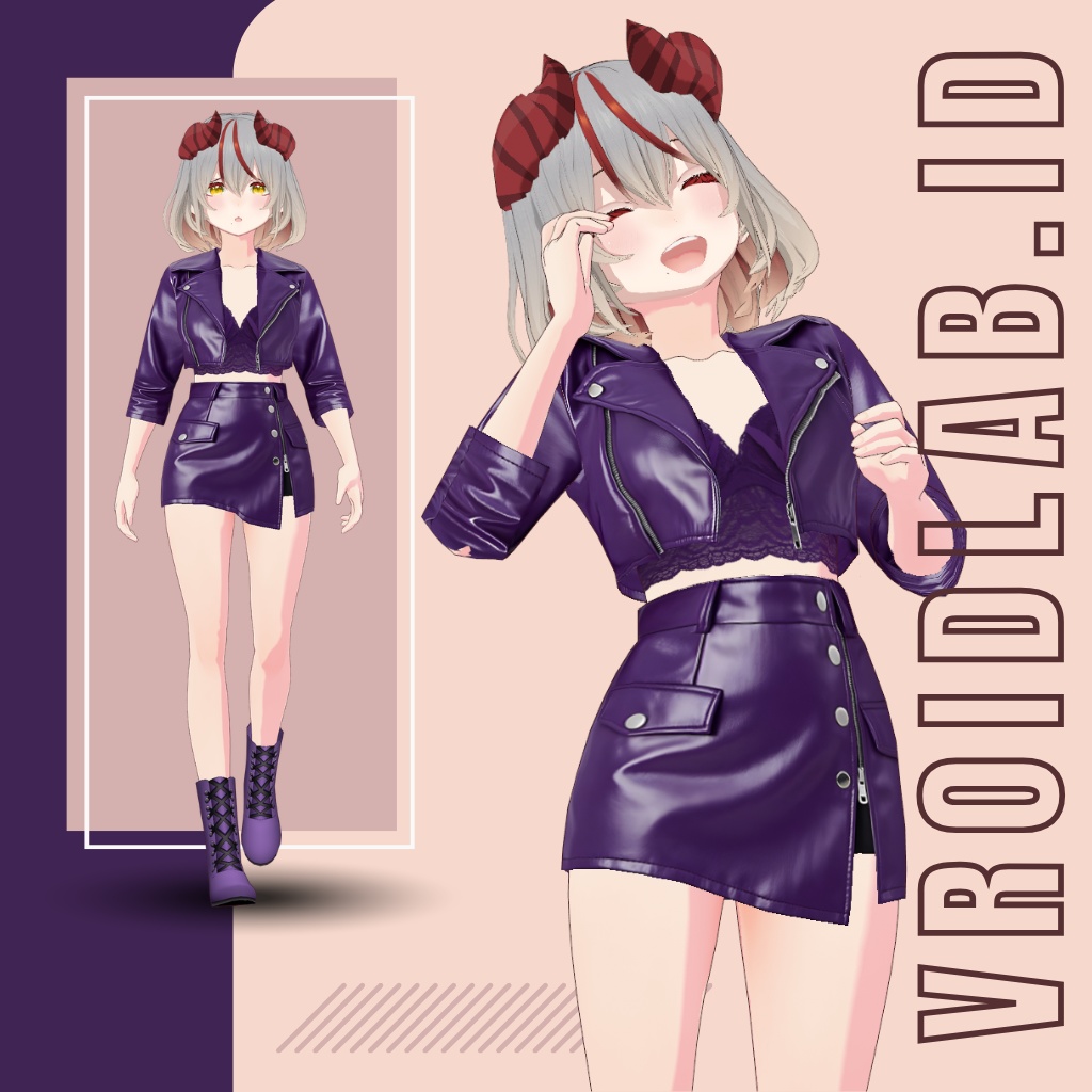Dark Amethyst ダークアメジスト | VRoid Studio Outfit | Anime Style | Virtual Fashion