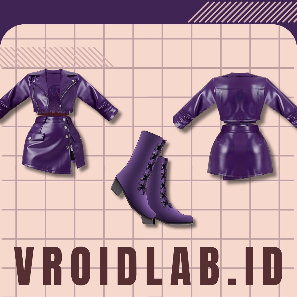 Dark Amethyst ダークアメジスト | VRoid Studio Outfit | Anime Style | Virtual Fashion