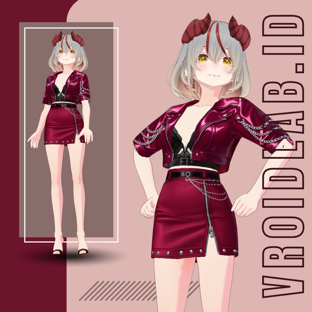 Scarlet Vixen スカーレット・ヴィクセン | VRoid Studio Outfit | Anime Style | Virtual Fashion