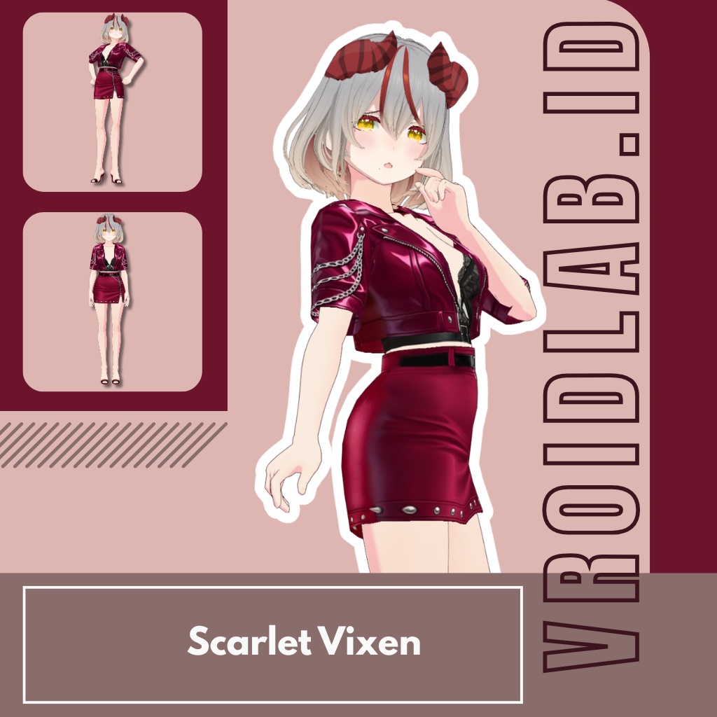 Scarlet Vixen スカーレット・ヴィクセン | VRoid Studio Outfit | Anime Style | Virtual Fashion