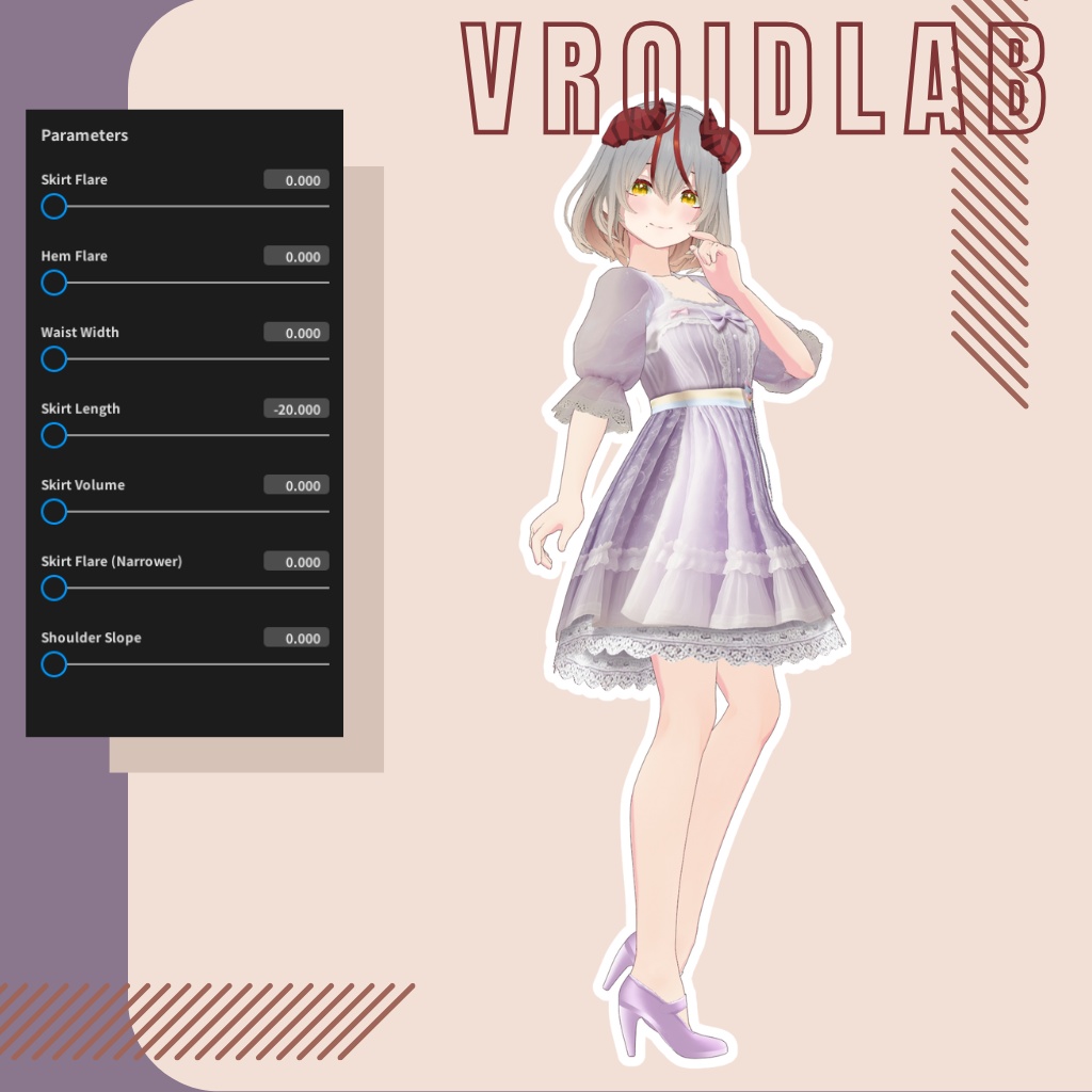 Violet Whimsy バイオレット・ウィムジー | VRoid Studio Outfit | Anime Style | Virtual Fashion