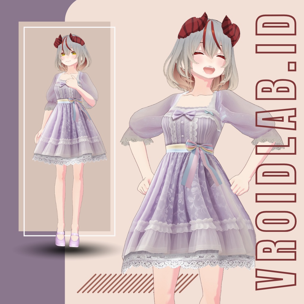 Violet Whimsy バイオレット・ウィムジー | VRoid Studio Outfit | Anime Style | Virtual Fashion
