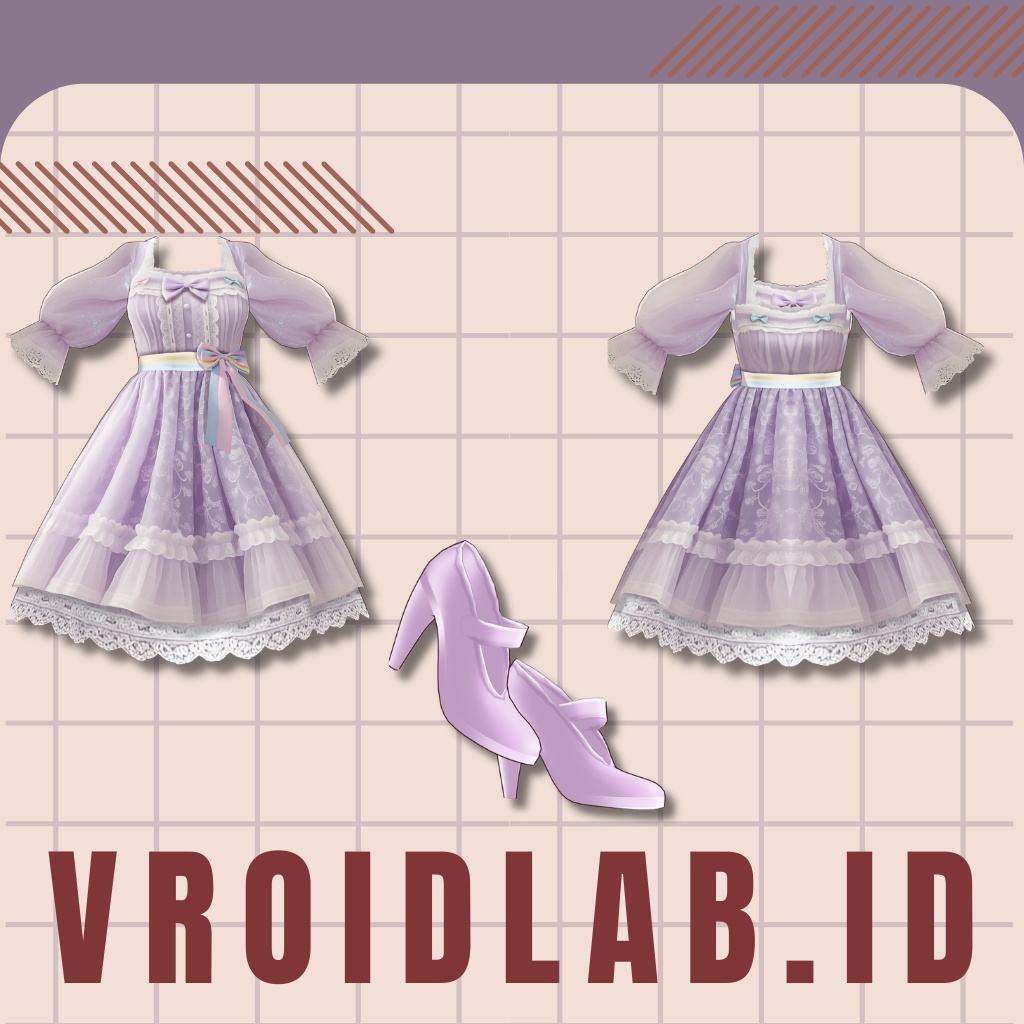 Violet Whimsy バイオレット・ウィムジー | VRoid Studio Outfit | Anime Style | Virtual Fashion
