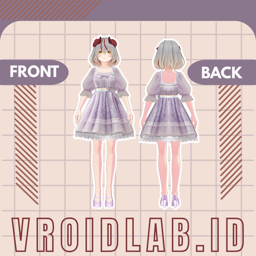 Violet Whimsy バイオレット・ウィムジー | VRoid Studio Outfit | Anime Style | Virtual Fashion