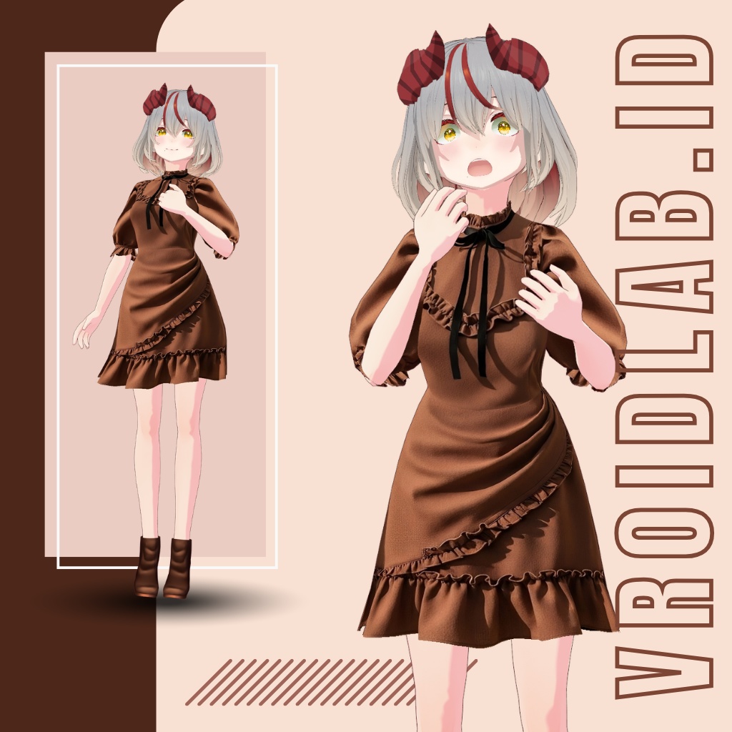 Cocoa Ruffle ココアラッフル | VRoid Studio Outfit | Anime Style | Virtual Fashion