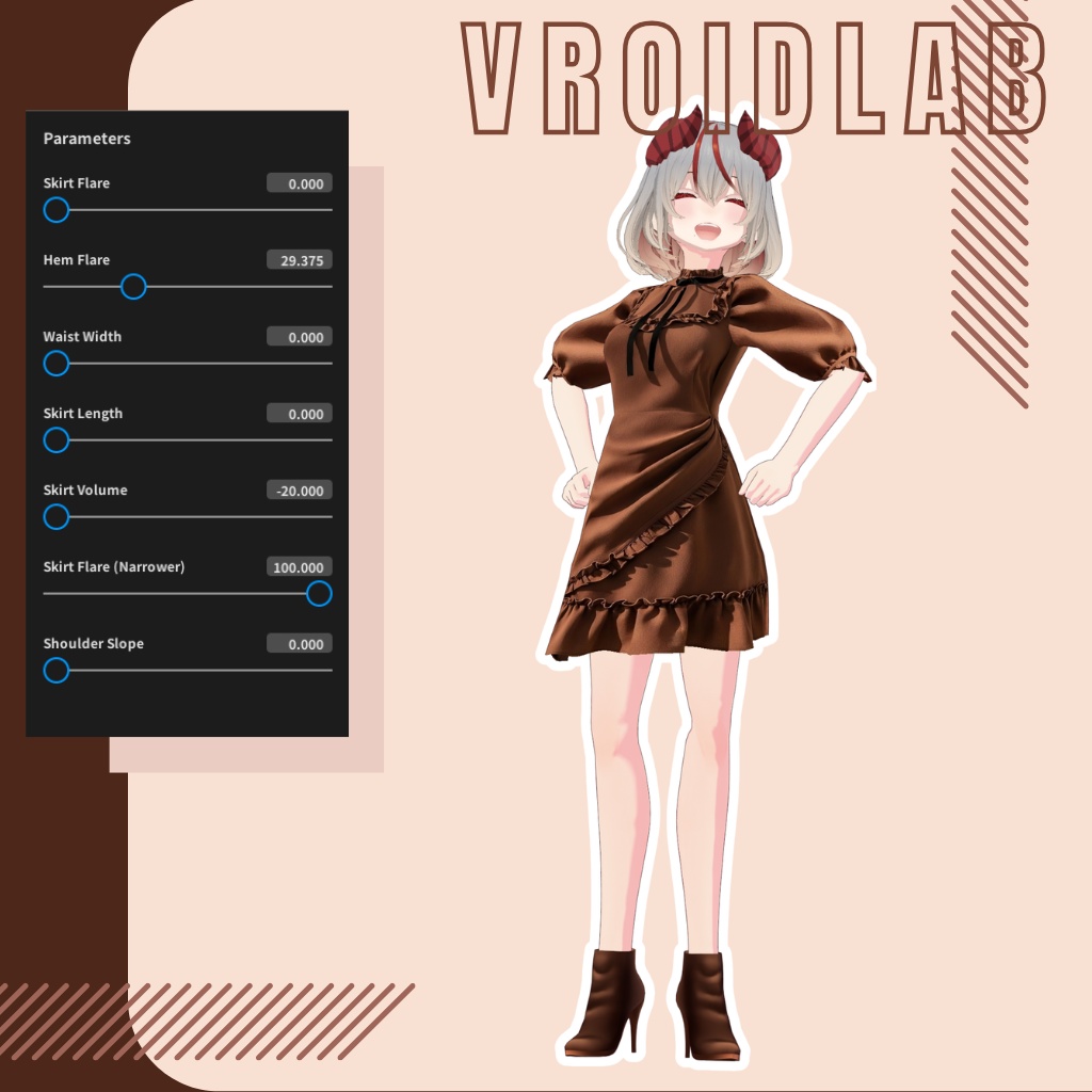 Cocoa Ruffle ココアラッフル | VRoid Studio Outfit | Anime Style | Virtual Fashion