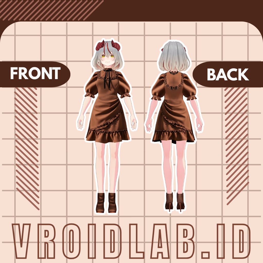 Cocoa Ruffle ココアラッフル | VRoid Studio Outfit | Anime Style | Virtual Fashion