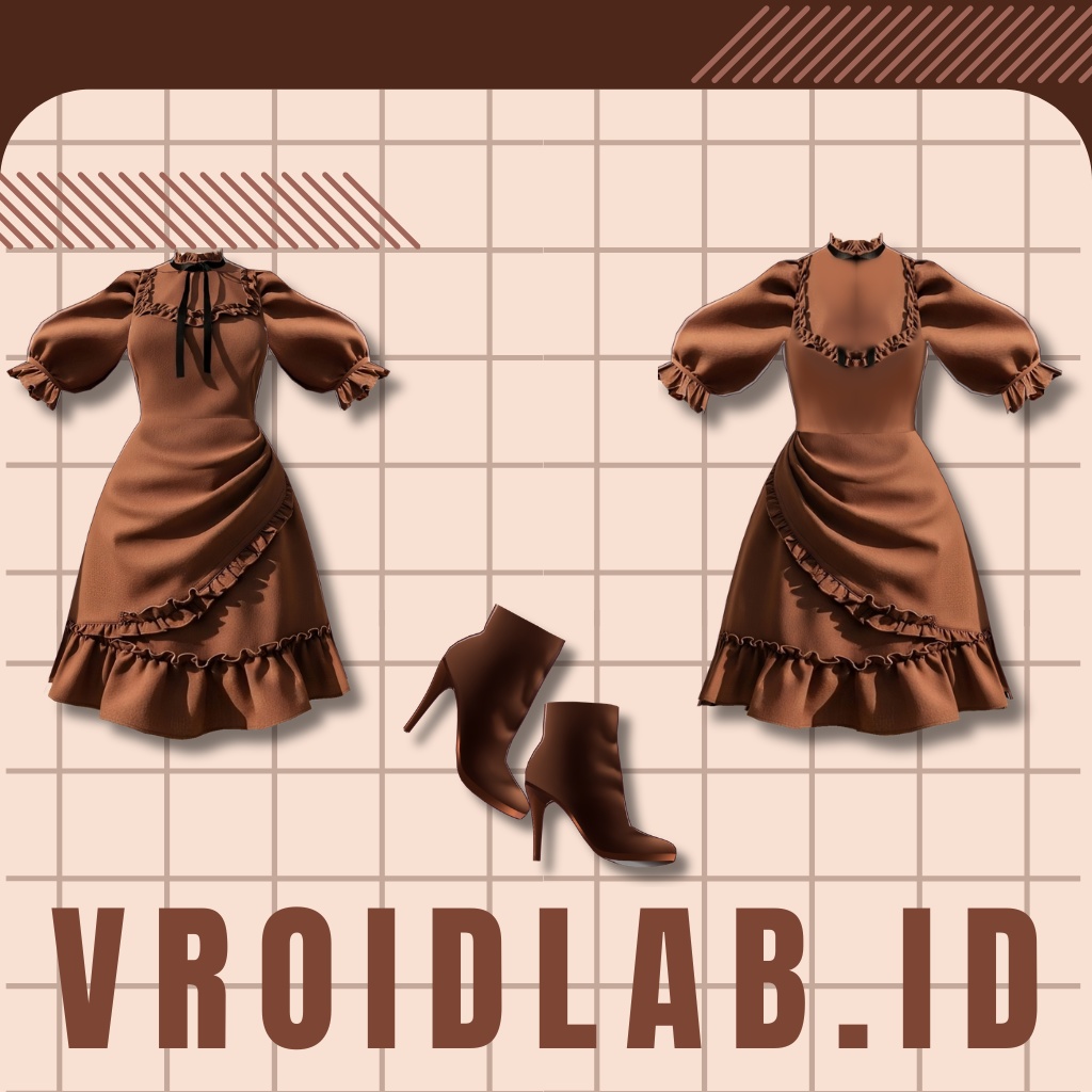 Cocoa Ruffle ココアラッフル | VRoid Studio Outfit | Anime Style | Virtual Fashion