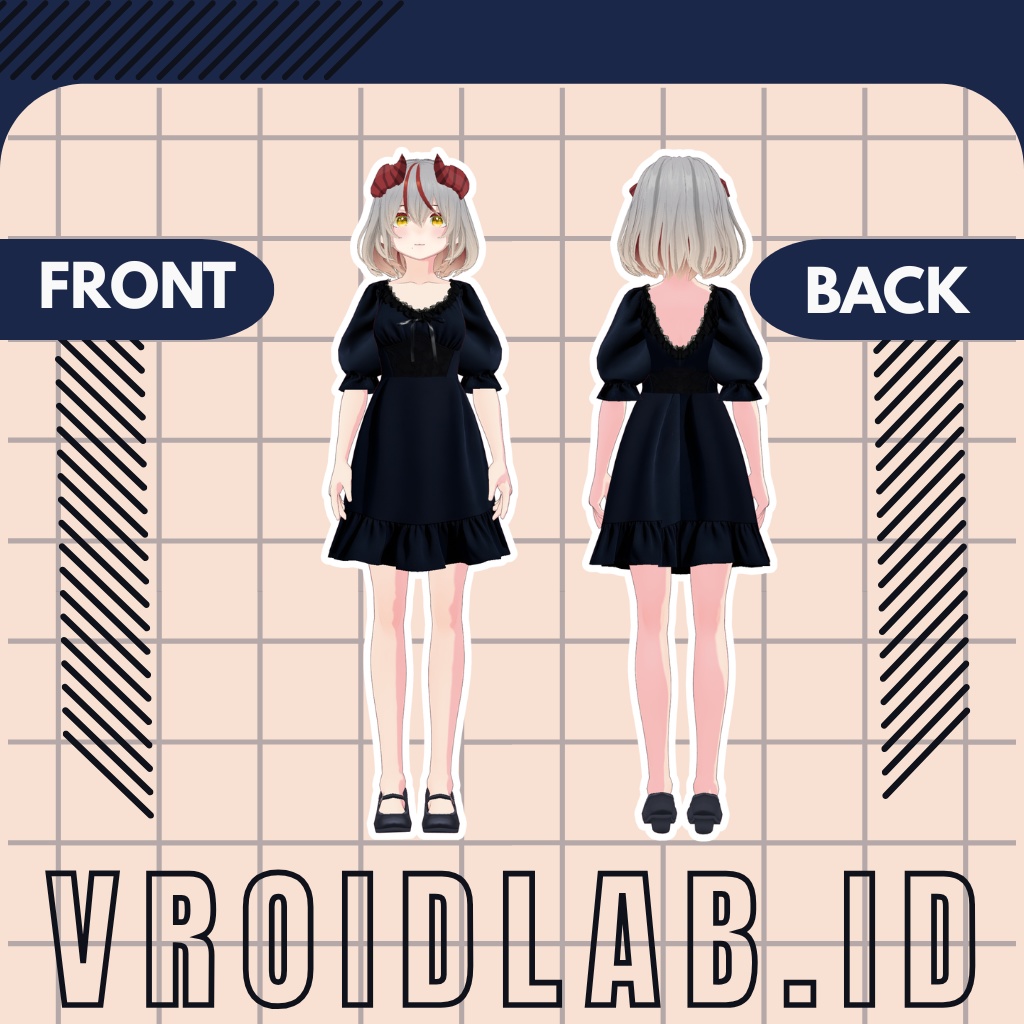 Obsidian Reverence 黒曜石の畏敬| VRoid Studio Outfit | Anime Style | Virtual Fashion