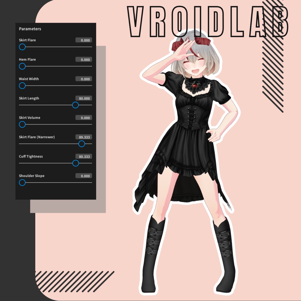 Crimson Nocturne クリムゾン・ノクターン | VRoid Studio Outfit | Anime Style | Virtual Fashion