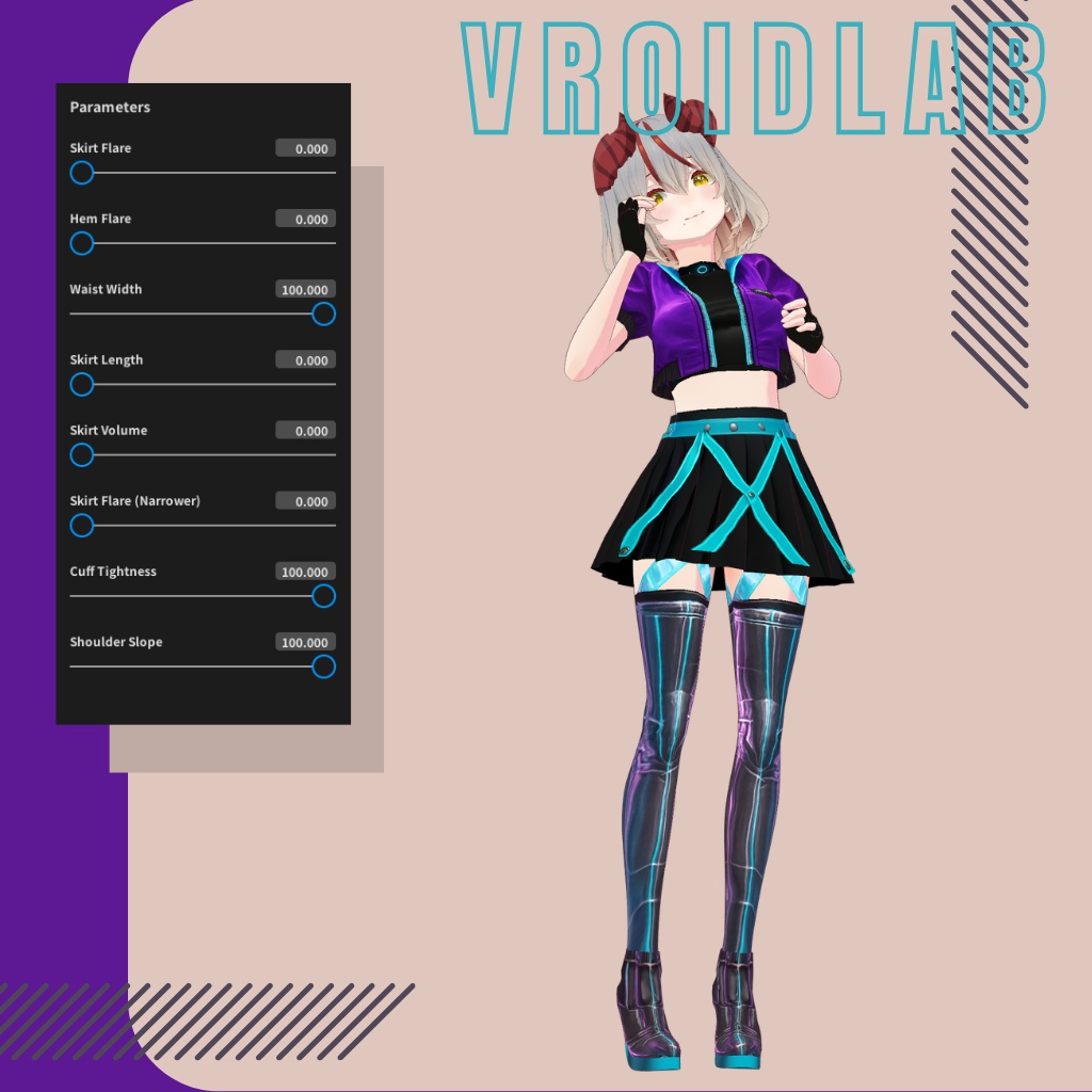 Rave Circuit Gear レイブサーキットギア | VRoid Studio Outfit | Anime Style | Virtual Fashion