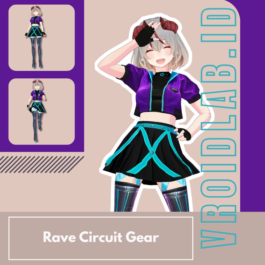 Rave Circuit Gear レイブサーキットギア | VRoid Studio Outfit | Anime Style | Virtual Fashion