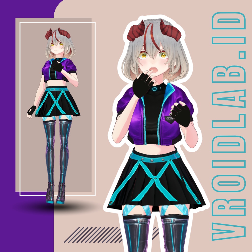 Rave Circuit Gear レイブサーキットギア | VRoid Studio Outfit | Anime Style | Virtual Fashion