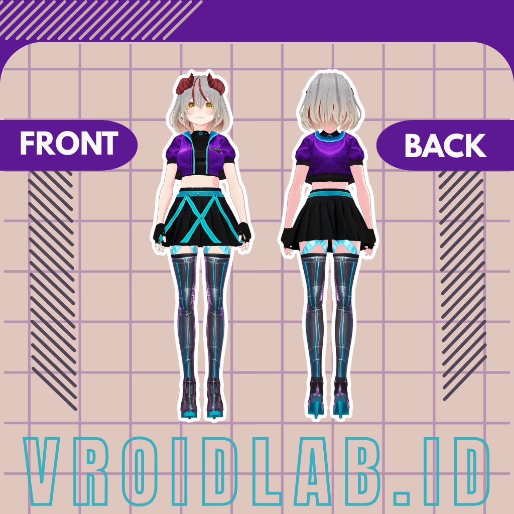 Rave Circuit Gear レイブサーキットギア | VRoid Studio Outfit | Anime Style | Virtual Fashion