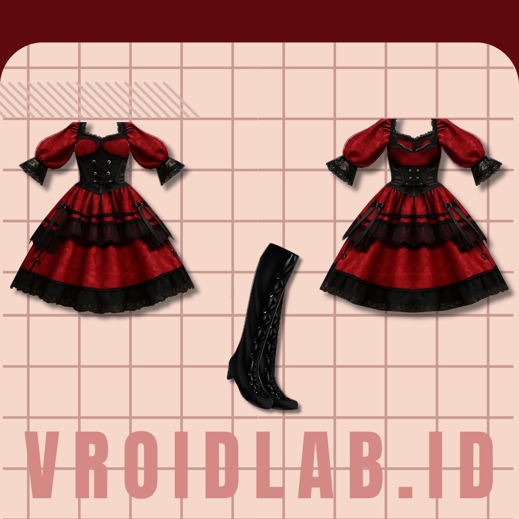 Scarlet Doll スカーレットドール | VRoid Studio Outfit | Anime Style | Virtual Fashion