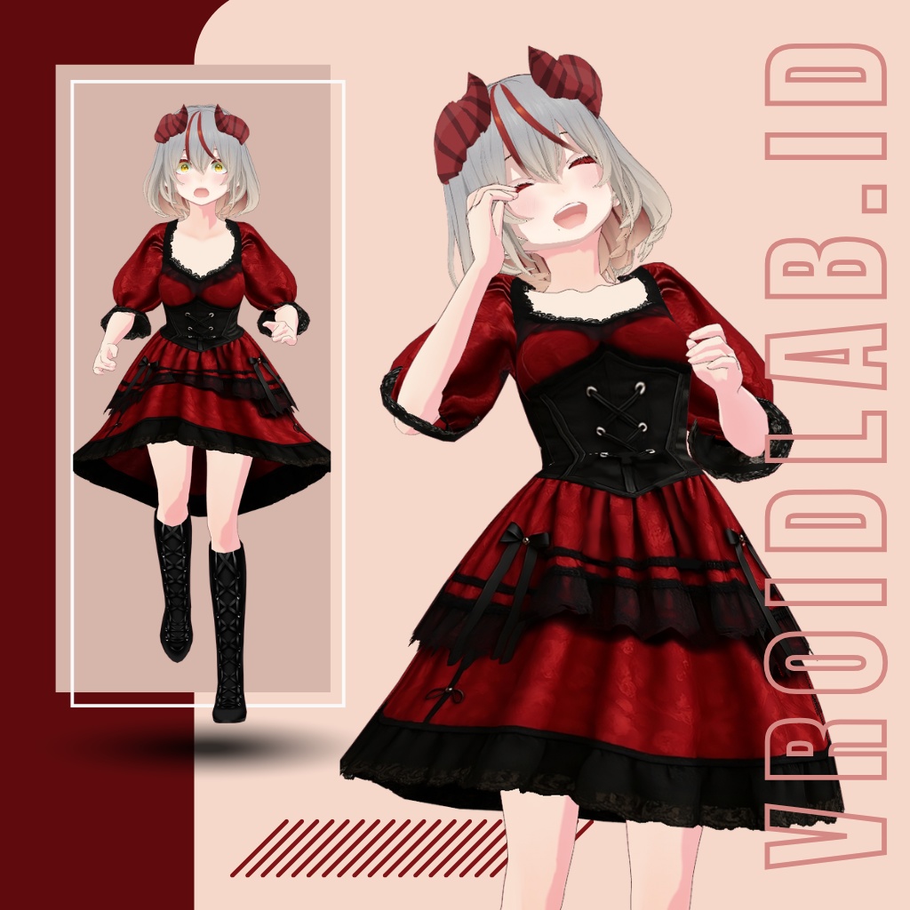 Scarlet Doll スカーレットドール | VRoid Studio Outfit | Anime Style | Virtual Fashion