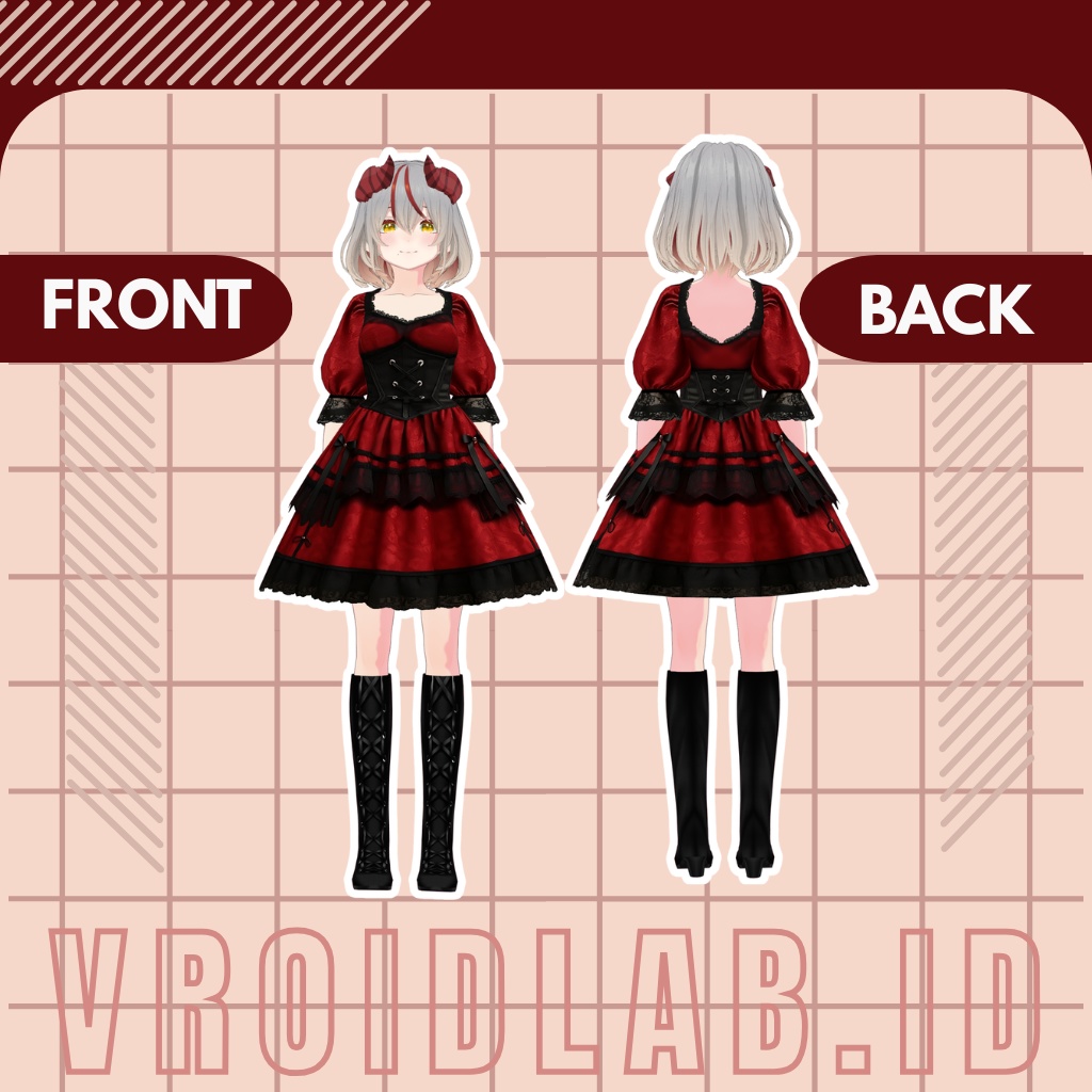 Scarlet Doll スカーレットドール | VRoid Studio Outfit | Anime Style | Virtual Fashion