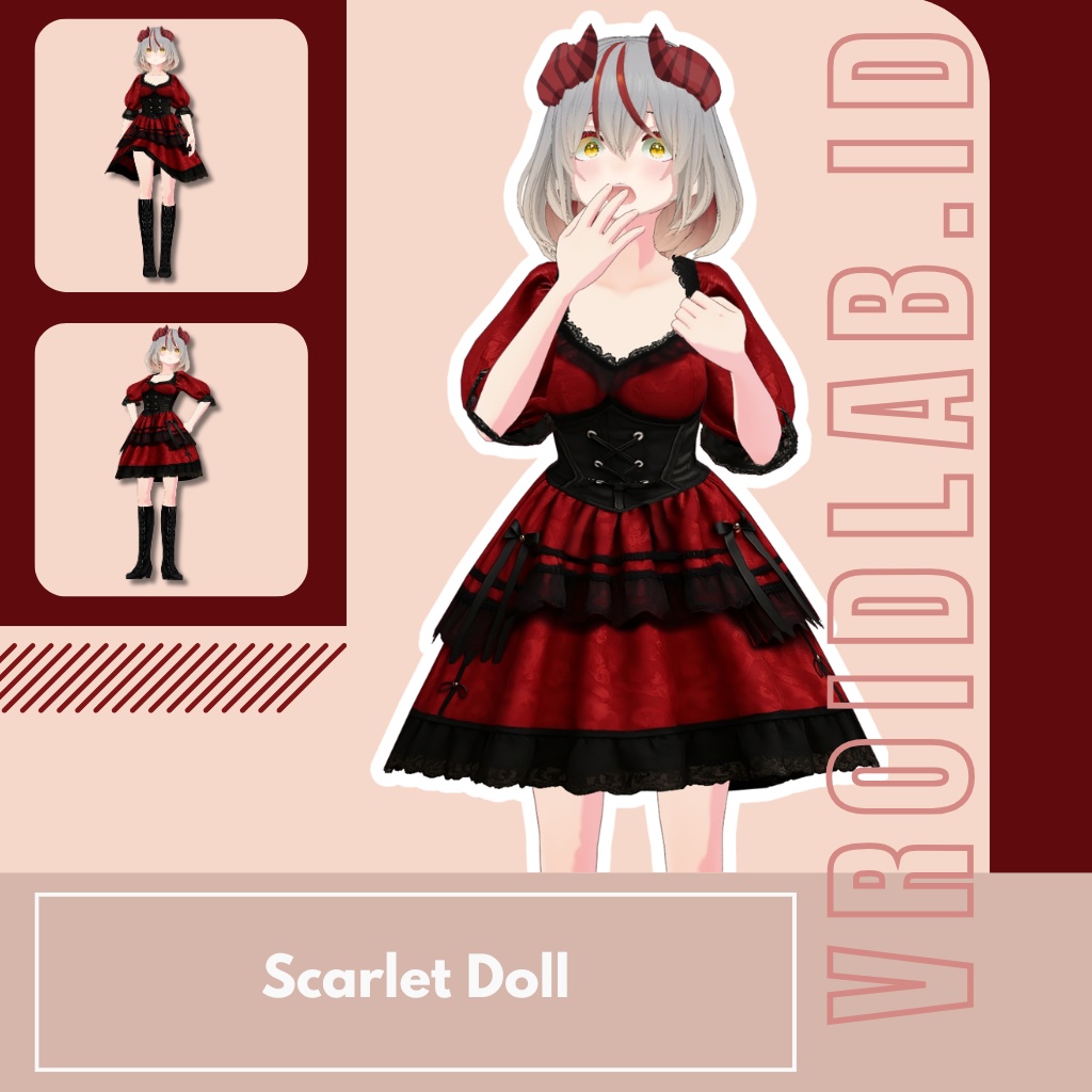 Scarlet Doll スカーレットドール | VRoid Studio Outfit | Anime Style | Virtual Fashion