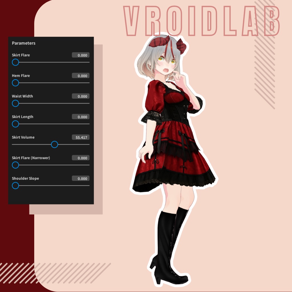 Scarlet Doll スカーレットドール | VRoid Studio Outfit | Anime Style | Virtual Fashion