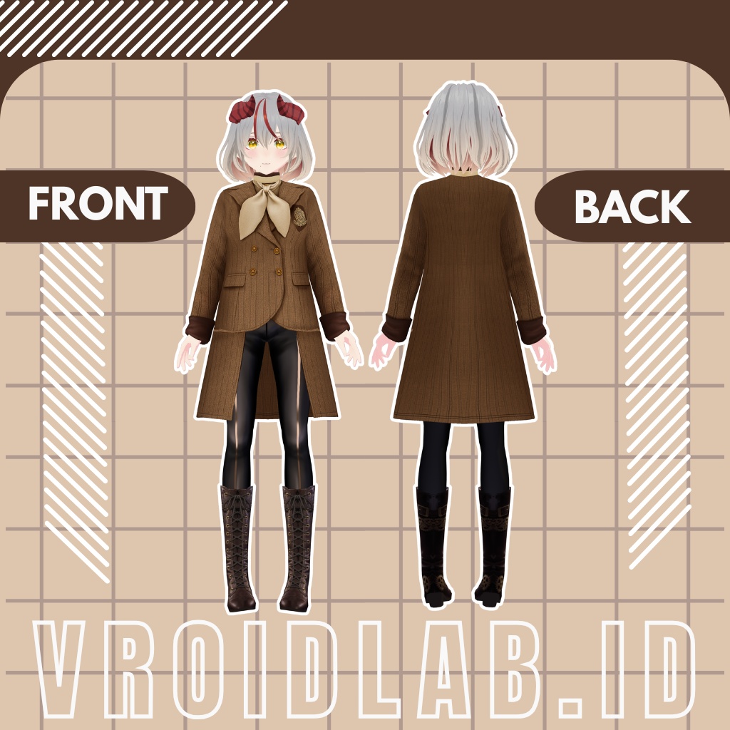 Chestnut Scholar チェスナットスカラー | VRoid Studio Outfit | Anime Style | Virtual Fashion