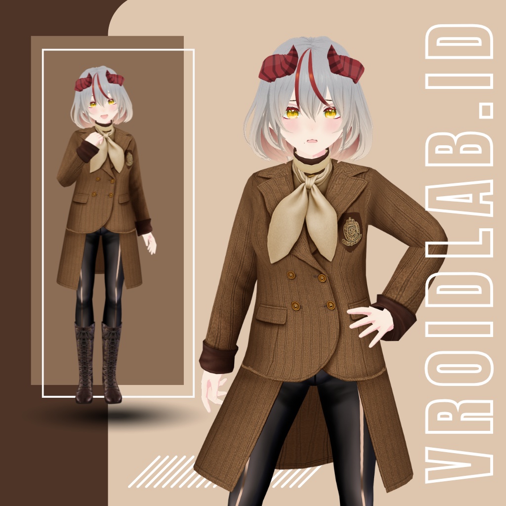 Chestnut Scholar チェスナットスカラー | VRoid Studio Outfit | Anime Style | Virtual Fashion