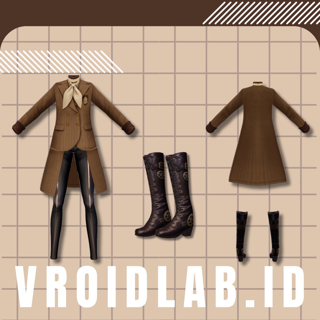 Chestnut Scholar チェスナットスカラー | VRoid Studio Outfit | Anime Style | Virtual Fashion