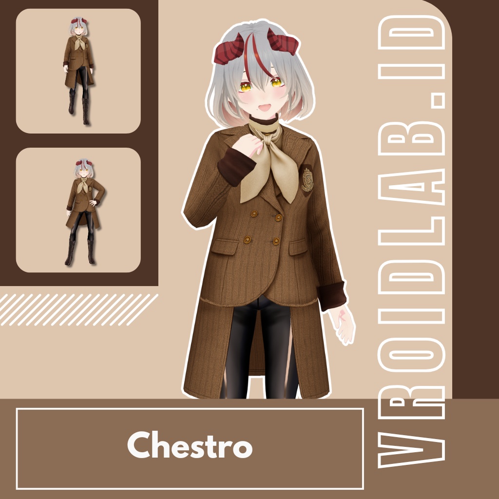 Chestnut Scholar チェスナットスカラー | VRoid Studio Outfit | Anime Style | Virtual Fashion