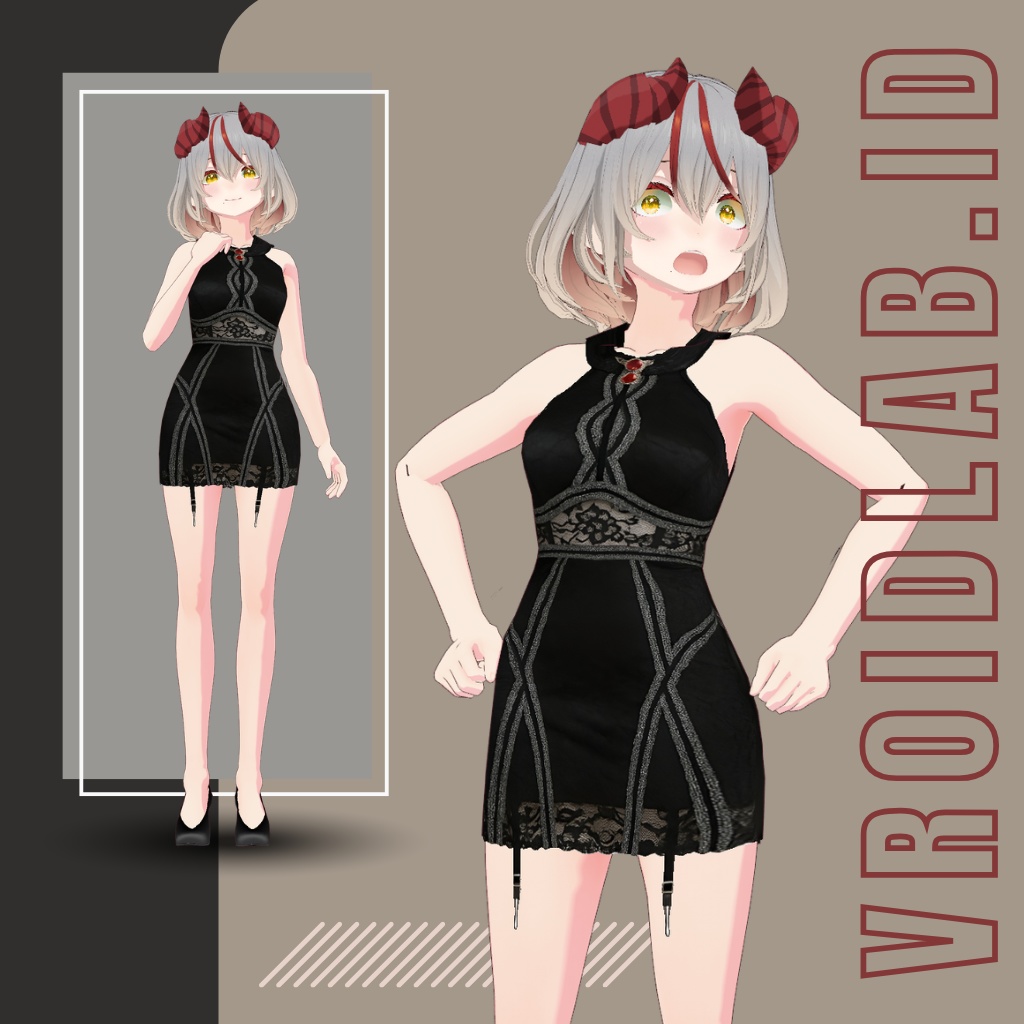 Raven Ruby レイヴン・ルビー | VRoid Studio Outfit | Anime Style | Virtual Fashion
