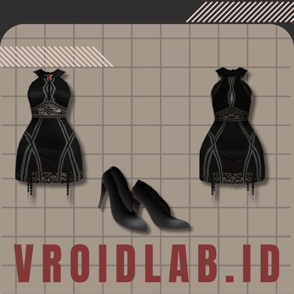 Raven Ruby レイヴン・ルビー | VRoid Studio Outfit | Anime Style | Virtual Fashion